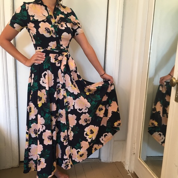 J. Crew Factory Dresses | J Crew Floor Length Floral Dress | Poshmark
